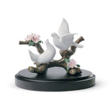 Sculptura din portelan, Doves on a cherry tree by Francisco Cuesta - LLADRO Sculptura din portelan, Doves on a cherry tree by Francisco Cuesta - LLADRO