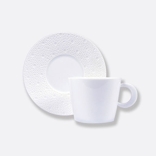 Ceasca pentru ceai si farfurie, Ecume White - BERNARDAUD