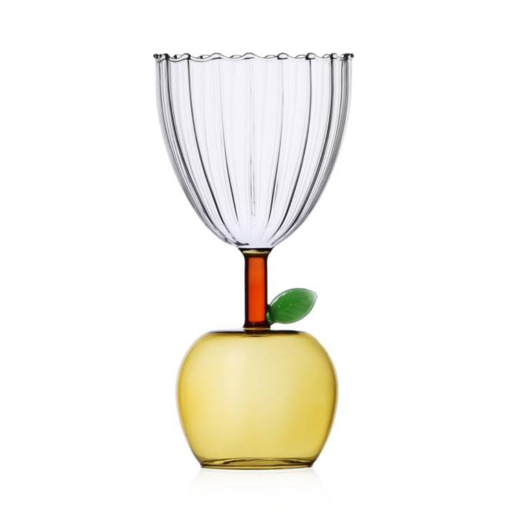 Pahar pentru vin, cu picior mar, yellow, Fruits and Flower by Alessandra Baldereschi - ICHENDORF Pahar pentru vin, cu picior mar, yellow, Fruits and Flower by Alessandra Baldereschi - ICHENDORF