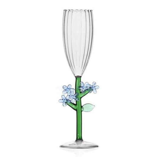 Pahar pentru sampanie, light blue flower, Botanica by Alessandra Baldereschi - ICHENDORF