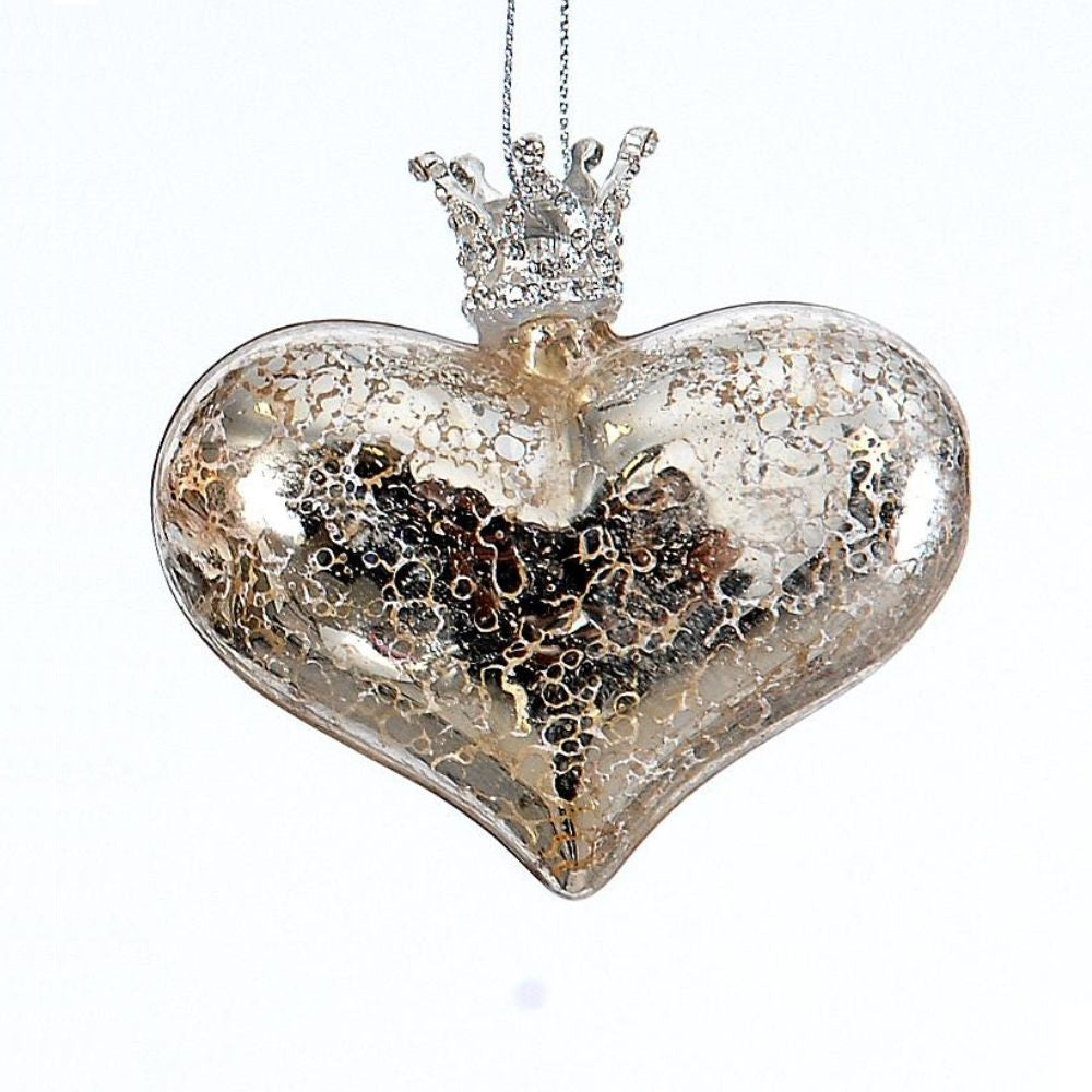 Ornament inima cu coroana, argintiu - SIMONA'S Christmas Ornament inima cu coroana, argintiu - SIMONA'S Christmas