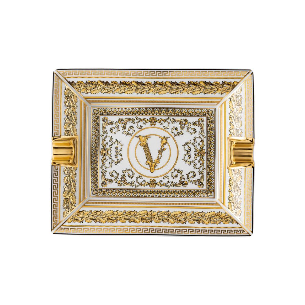 Scrumiera din portelan, 16 cm, Virtus Gala White - VERSACE Scrumiera din portelan, 16 cm, Virtus Gala White - VERSACE