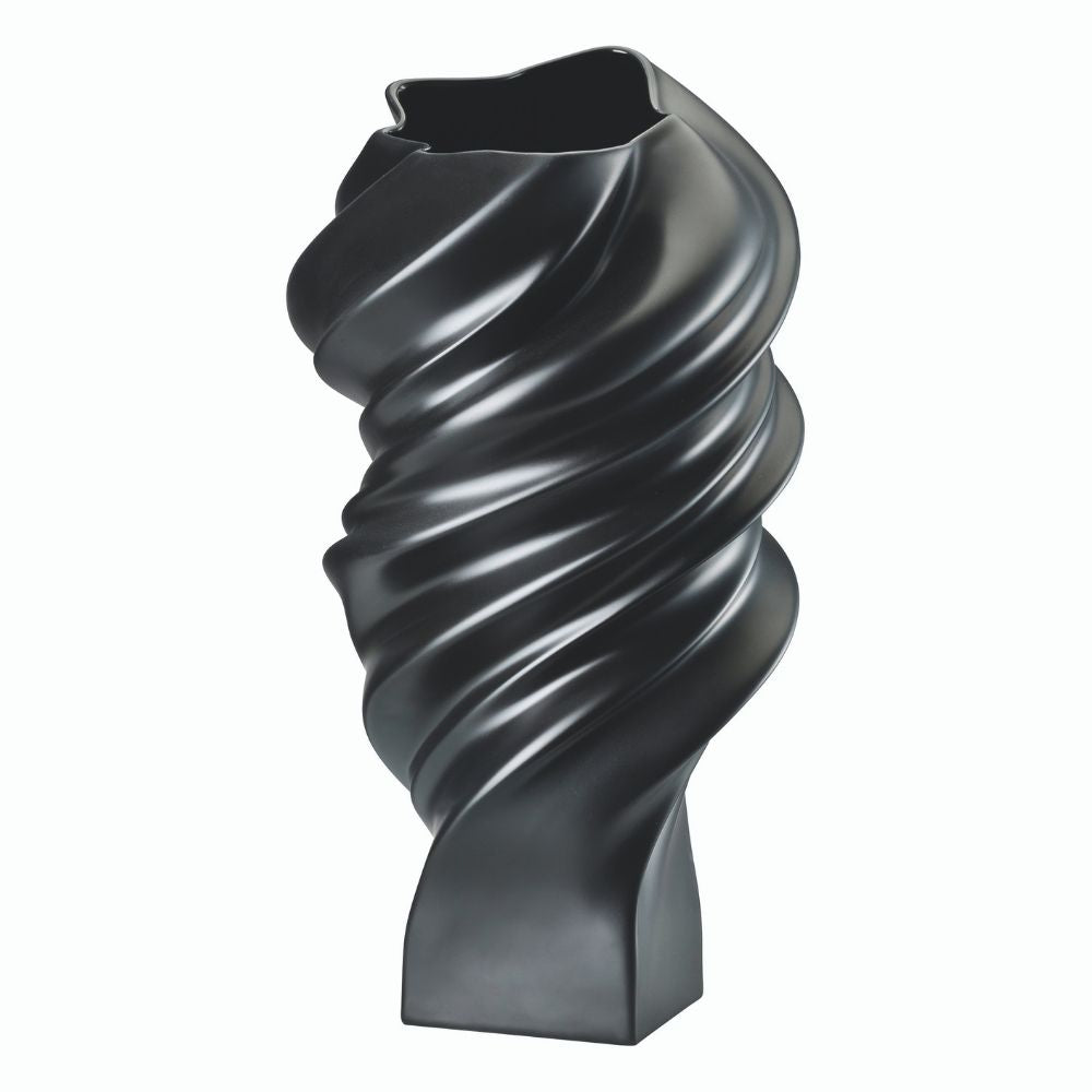 Vaza neagra din portelan, 32 cm, Squall Black Mat by Cedric Ragot - ROSENTHAL Vaza neagra din portelan, 32 cm, Squall Black Mat by Cedric Ragot - ROSENTHAL