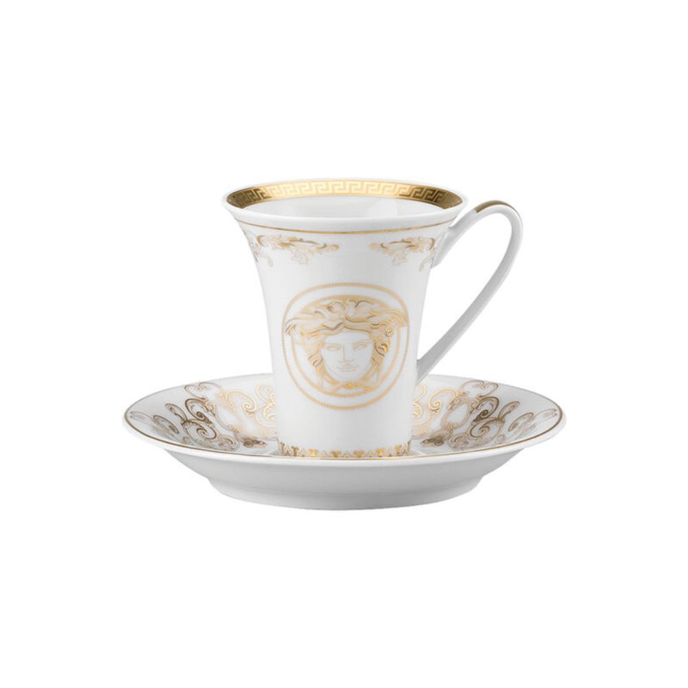 Ceasca pentru espresso si farfurie, Medusa Gala Gold - VERSACE Ceasca pentru espresso si farfurie, Medusa Gala Gold - VERSACE