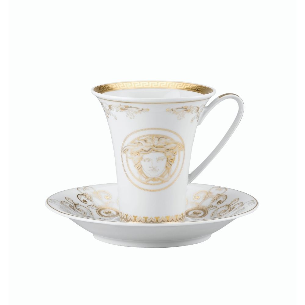 Ceasca pentru cafea si farfurie, Medusa Gala Gold - VERSACE Ceasca pentru cafea si farfurie, Medusa Gala Gold - VERSACE