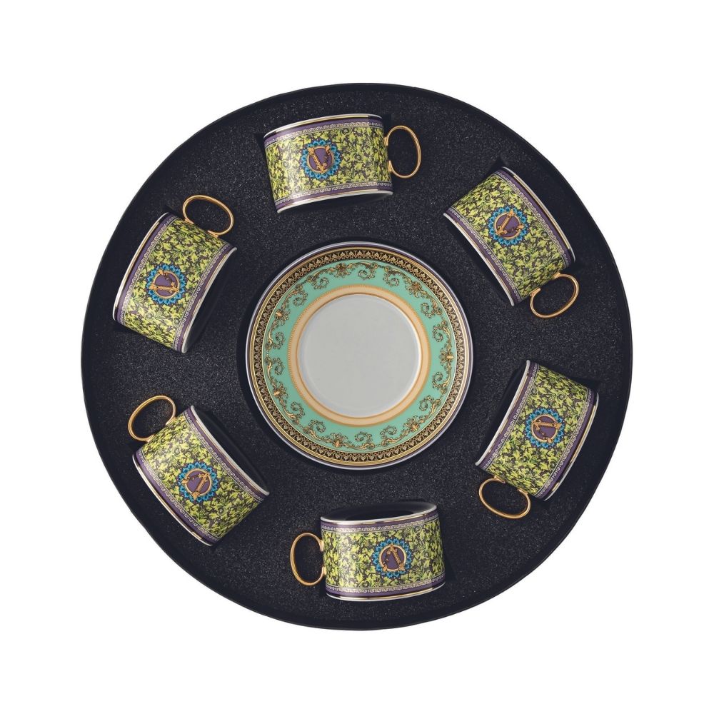 Set 6 cesti pentru ceai si farfurii, Barocco Mosaic - VERSACE Set 6 cesti pentru ceai si farfurii, Barocco Mosaic - VERSACE