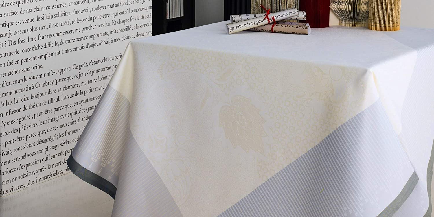 Fata de masa, 175 x 250 cm, gri, colectia Palais Persan - JACQUARD FRANCAIS Fata de masa, 175 x 250 cm, gri, colectia Palais Persan - JACQUARD FRANCAIS