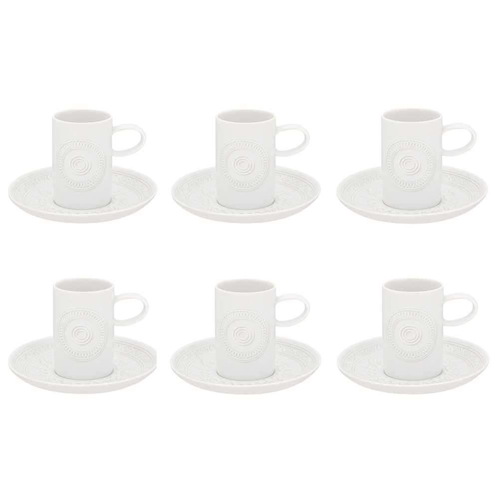 Set 6 cesti cu farfurii pentru espresso, Ornament by Sam Baron - VISTA ALEGRE Set 6 cesti cu farfurii pentru espresso, Ornament by Sam Baron - VISTA ALEGRE