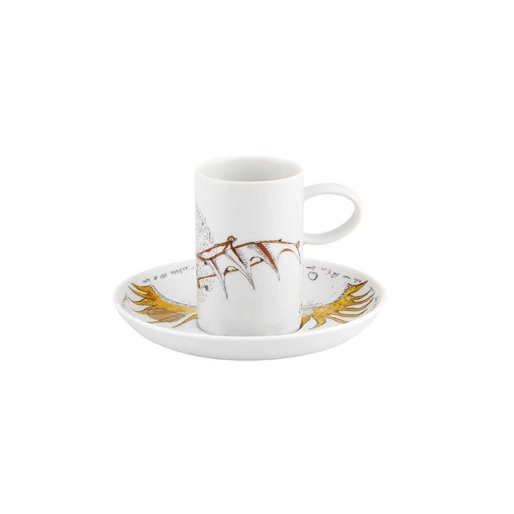 Set 2 cesti pentru espresso si farfurii, Da Vinci - VISTA ALEGRE Set 2 cesti pentru espresso si farfurii, Da Vinci - VISTA ALEGRE