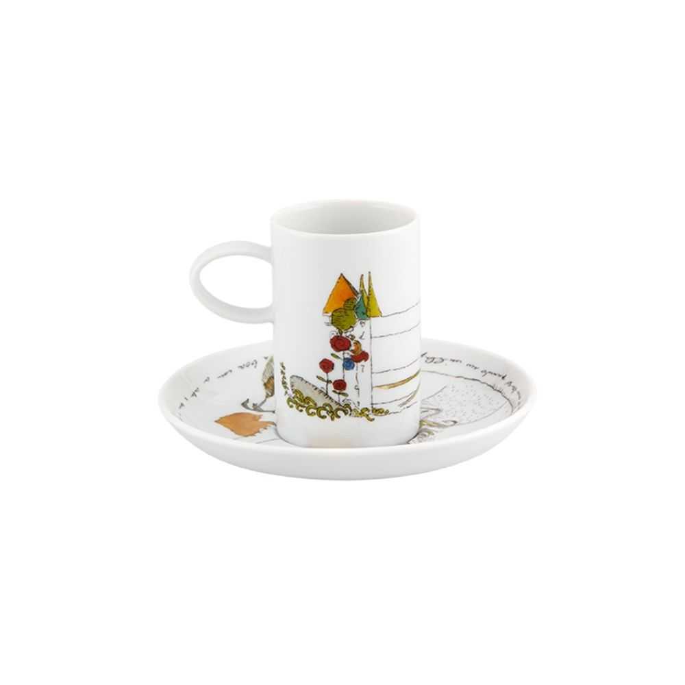 Set 2 cesti pentru espresso si farfurii, Da Vinci - VISTA ALEGRE Set 2 cesti pentru espresso si farfurii, Da Vinci - VISTA ALEGRE