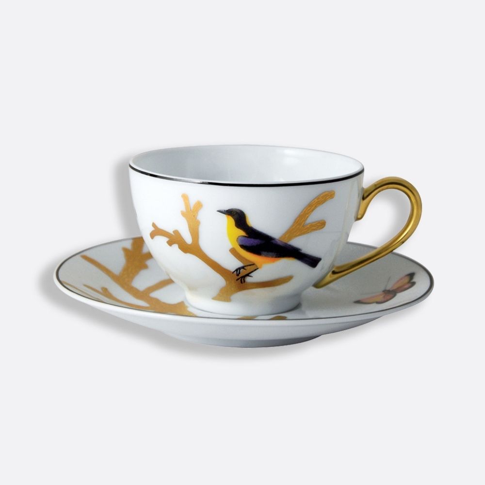 Ceasca pentru ceai si farfurie, Aux Oiseaux - BERNARDAUD Ceasca pentru ceai si farfurie, Aux Oiseaux - BERNARDAUD