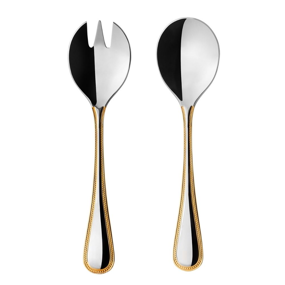 Set 2 piese pentru servire salata, lingura si fruculita, Perle D'Or - VISTA ALEGRE Set 2 piese pentru servire salata, lingura si fruculita, Perle D'Or - VISTA ALEGRE