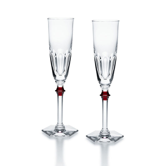 Set doua pahare pentru sampanie, 170 ml, rosu, Harcourt Eve Flute - BACCARAT