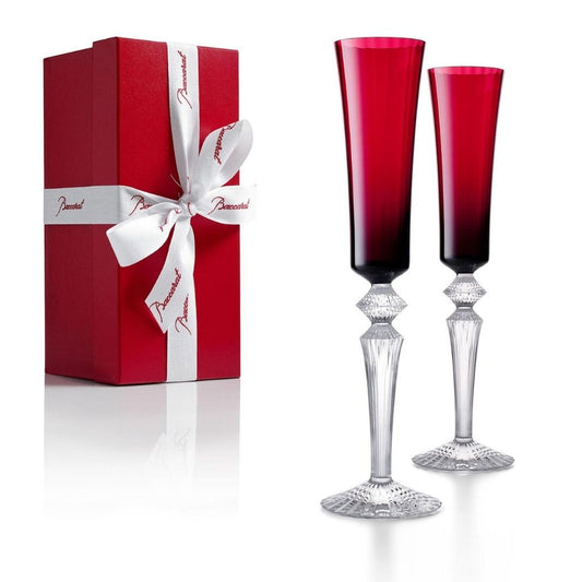 Set 2 pahare pentru sampanie, 170 ml, red, Mille Nuits Flutissimo - BACCARAT