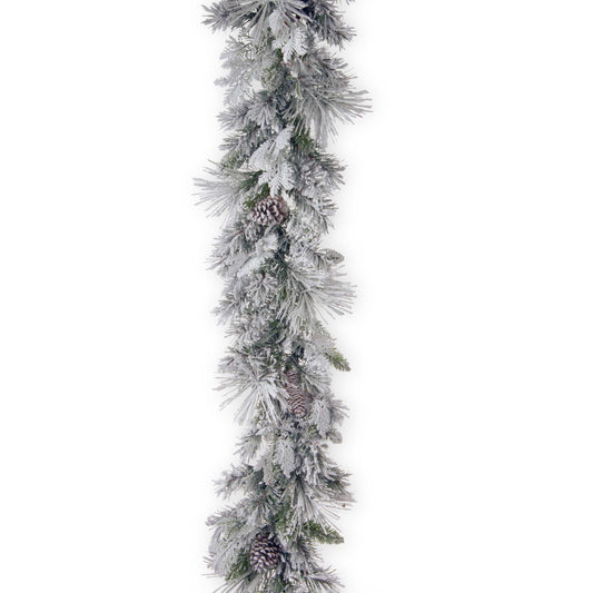 Ghirlanda Snowy Falkirk, alb, 274 cm  - SIMONA'S CHRISTMAS