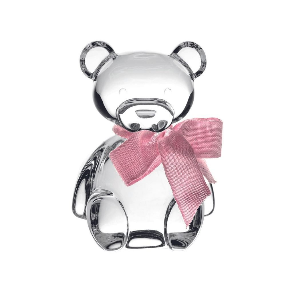 Sculptura din cristal Teddy Bear cu funda roz - VISTA ALEGRE Sculptura din cristal Teddy Bear cu funda roz - VISTA ALEGRE