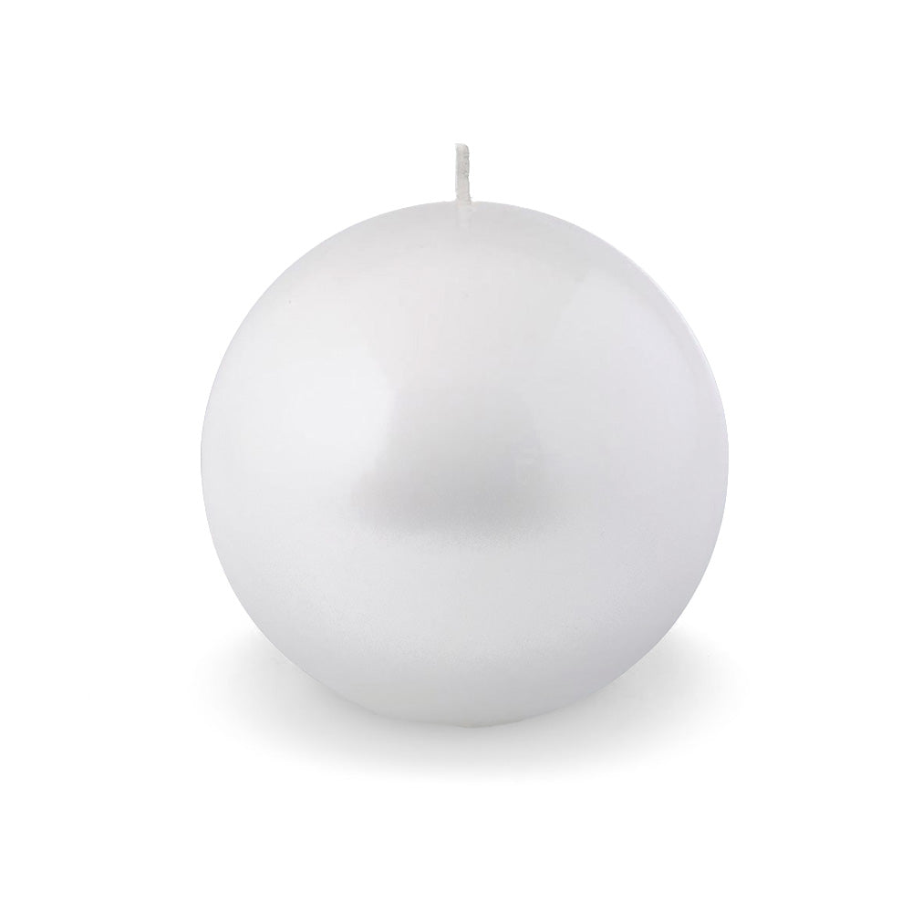 Lumanare decorativa sfera, alb lacuit, 10 cm - SIMONA'S COLLECTION Lumanare decorativa sfera, alb lacuit, 10 cm - SIMONA'S COLLECTION