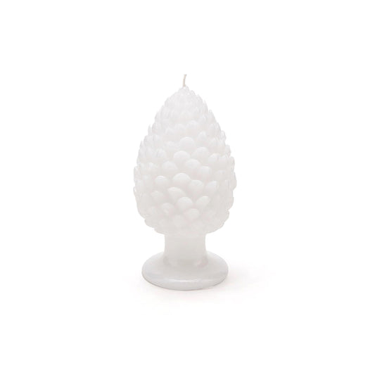 Lumanare decorativa alba con de brad, 15 cm - SIMONA'S Specials