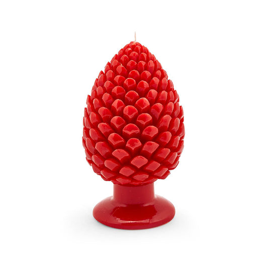 Lumanare decorativa rosie con de brad, 20 cm - SIMONA'S COLLECTION