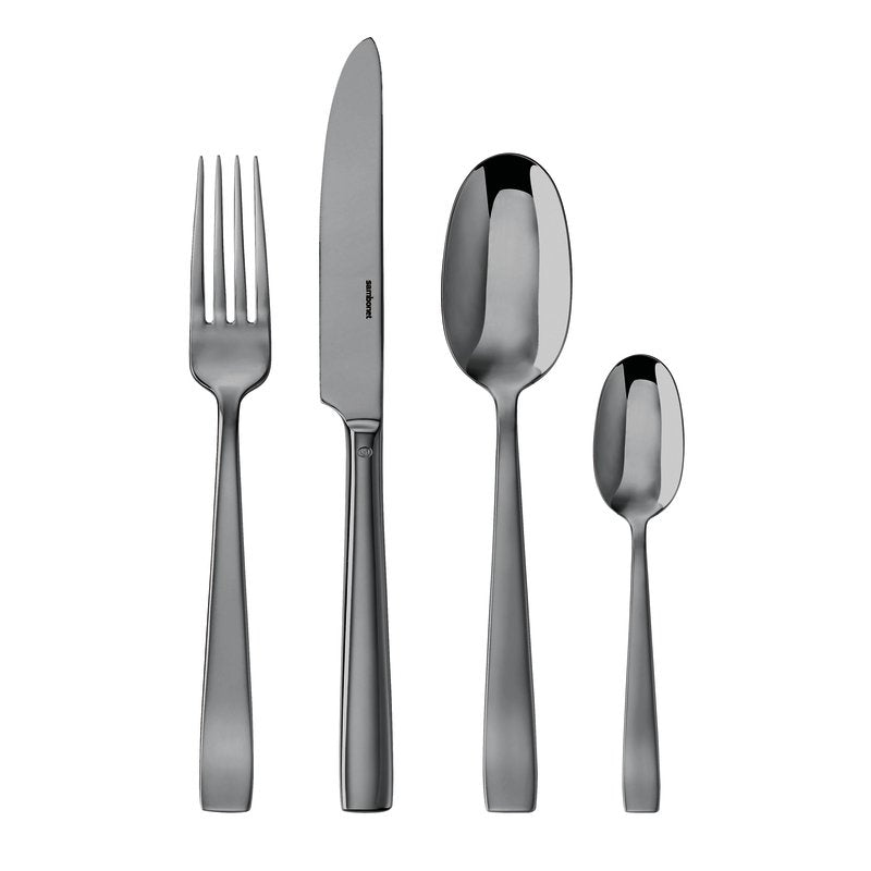 Set tacamuri 24 piese, inox, colectia Flat Black - SAMBONET Set tacamuri 24 piese, inox, colectia Flat Black - SAMBONET