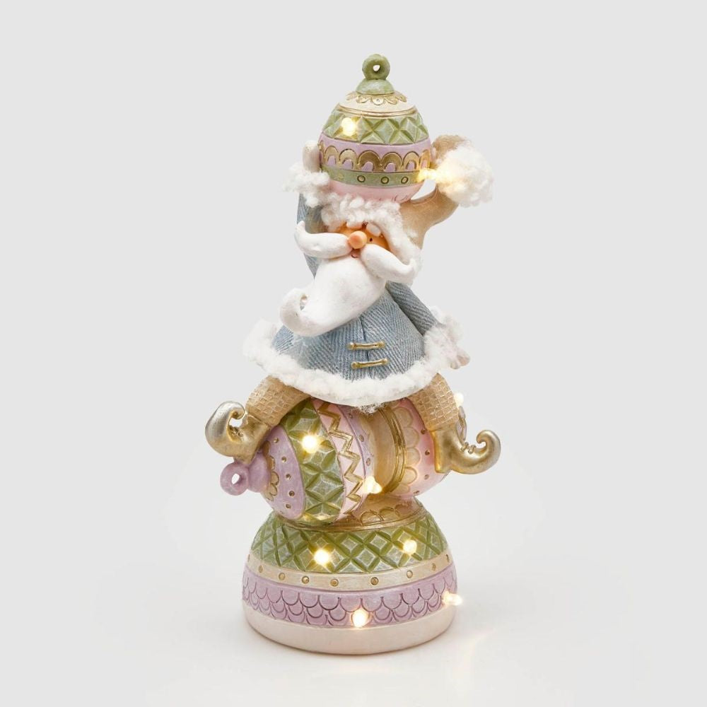 Decoratiune Mos Craciun cu leduri, roz-verde, 26 cm - SIMONA'S Christmas Decoratiune Mos Craciun cu leduri, roz-verde, 26 cm - SIMONA'S Christmas