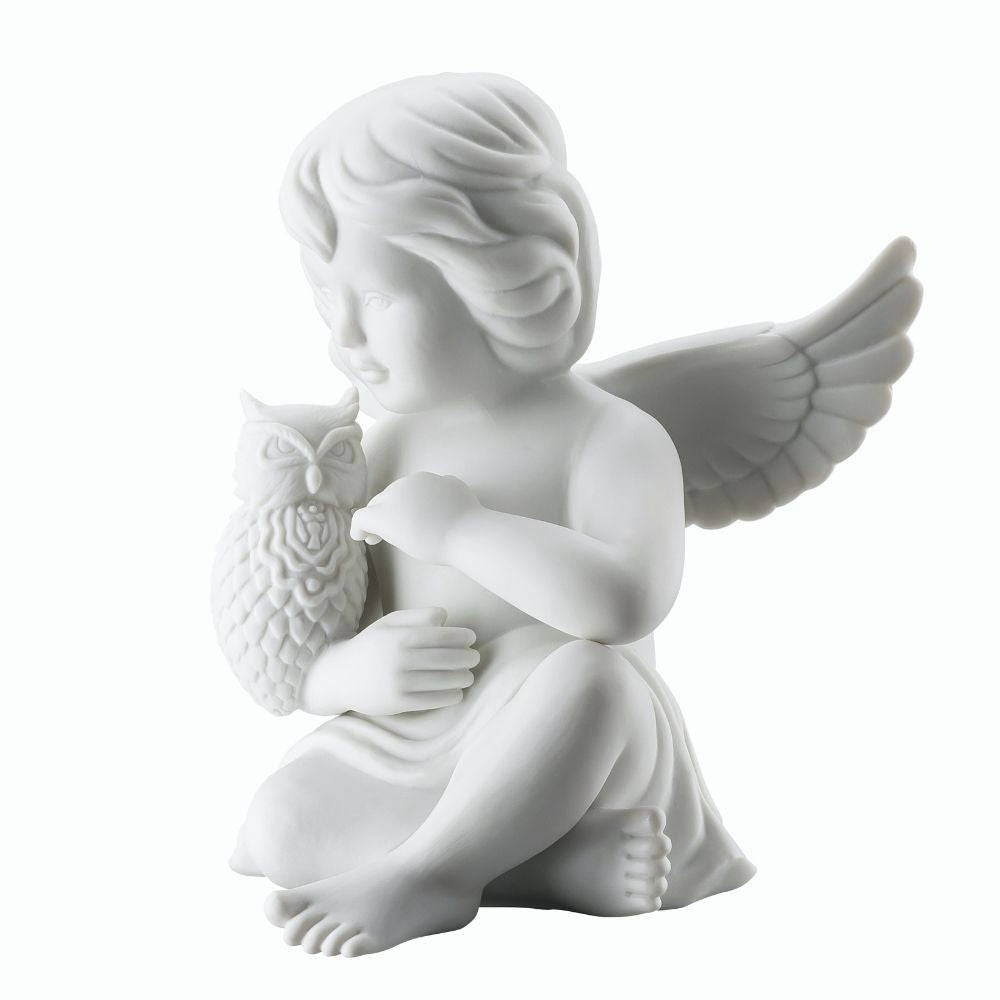 Figurina din portelan, inger cu bufnita, 14 cm, Angels - ROSENTHAL Figurina din portelan, inger cu bufnita, 14 cm, Angels - ROSENTHAL