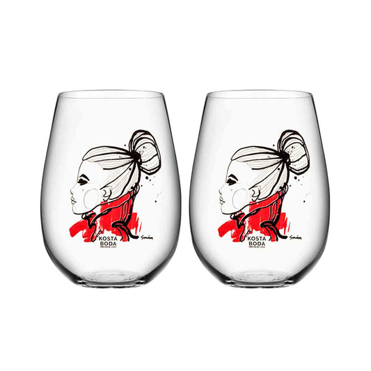 Set 2 pahare Want You, 570 ml, All About You by Sara Woodrow - KOSTA BODA