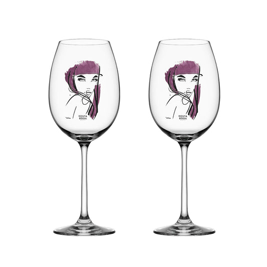 Set 2 pahare pentru vin (Auburgine), 520 ml, All About You by Sara Woodrow - KOSTA BODA