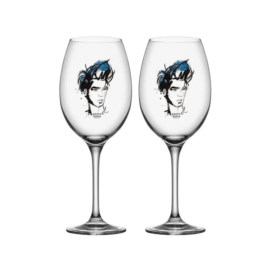 Set 2 pahare pentru vin Miss Him, 520 ml, All About You by Sara Woodrow - KOSTA BODA