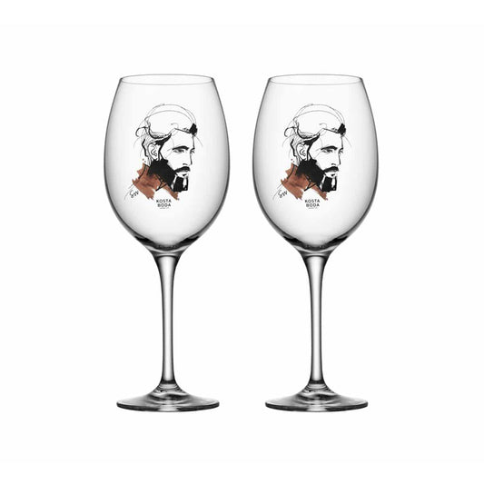Set 2 pahare pentru vin Wait for Him, 520 ml, All About You by Sara Woodrow - KOSTA BODA