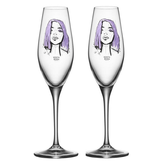 Set 2 pahare pentru sampanie, 240 ml, Forever mine, All About You by Sara Woodrow - KOSTA BODA