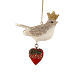 Ornament pasare cu inima, crem-rosu, 10 cm - SIMONA'S Christmas Ornament pasare cu inima, crem-rosu, 10 cm - SIMONA'S Christmas