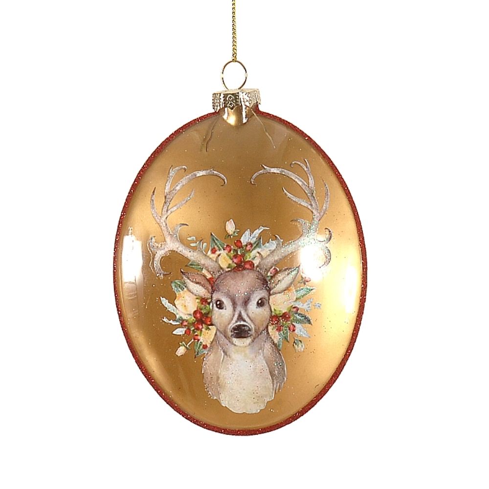 Glob disc cap de cerb, auriu, 12 cm - SIMONA'S Christmas Glob disc cap de cerb, auriu, 12 cm - SIMONA'S Christmas