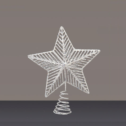 Varf de brad stea Peyton, alb, 20 cm - SIMONA'S Christmas