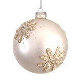 Glob mat cu glitter Aster, alb, 10 cm - SIMONA'S Christmas Glob mat cu glitter Aster, alb, 10 cm - SIMONA'S Christmas