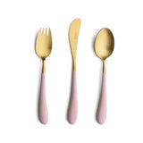 Set tacamuri pentru copii, placate cu aur, 3 piese, Roz-Auriu, Alice - CUTIPOL Set tacamuri pentru copii, placate cu aur, 3 piese, Roz-Auriu, Alice - CUTIPOL