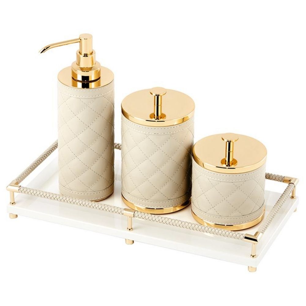 Tava decorativa lacuita Vanity, ivoar/auriu, 32 cm - RIVIERE Tava decorativa lacuita Vanity, ivoar/auriu, 32 cm - RIVIERE