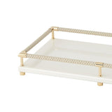 Tava decorativa lacuita Vanity, ivoar/auriu, 32 cm - RIVIERE Tava decorativa lacuita Vanity, ivoar/auriu, 32 cm - RIVIERE