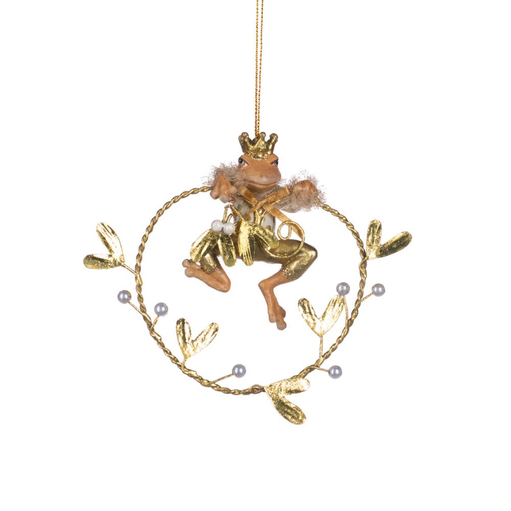 Ornament broasca Willow cu coronita, auriu, 11.5 cm - SIMONA'S Christmas Ornament broasca Willow cu coronita, auriu, 11.5 cm - SIMONA'S Christmas