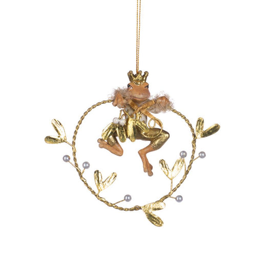 Ornament broasca Willow cu coronita, auriu, 11.5 cm - SIMONA'S Christmas