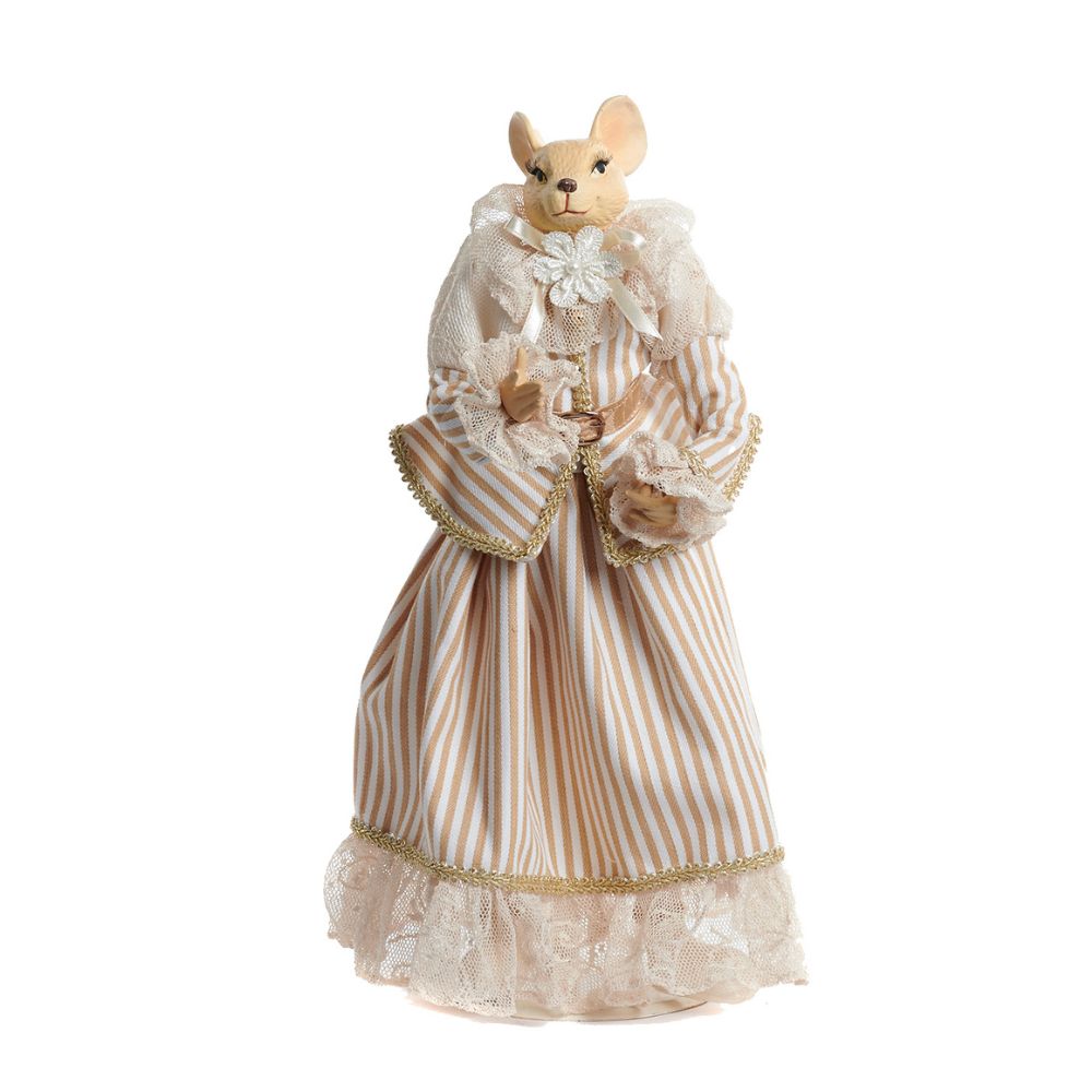 Decoratiune Mr/Miss Soarece, crem-auriu, 43 cm - SIMONA'S Christmas Decoratiune Mr/Miss Soarece, crem-auriu, 43 cm - SIMONA'S Christmas