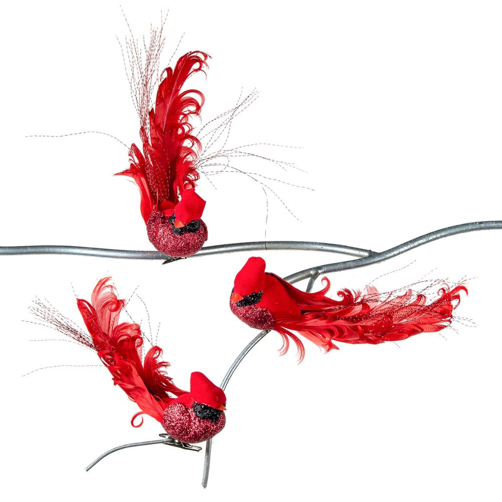 Ornament pasare Cardinal cu clip, rosu, 14 cm - SIMONA'S Christmas Ornament pasare Cardinal cu clip, rosu, 14 cm - SIMONA'S Christmas