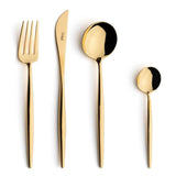 Set tacamuri placate cu aur 24 k, 24 piese, Moon Gold - CUTIPOL Set tacamuri placate cu aur 24 k, 24 piese, Moon Gold - CUTIPOL