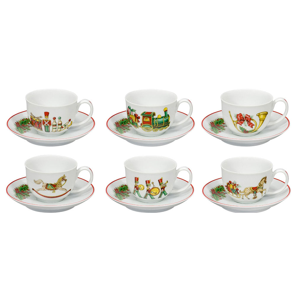 Set 6 cesti pentru espresso si farfurii, Christmas Magic - VISTA ALEGRE Set 6 cesti pentru espresso si farfurii, Christmas Magic - VISTA ALEGRE