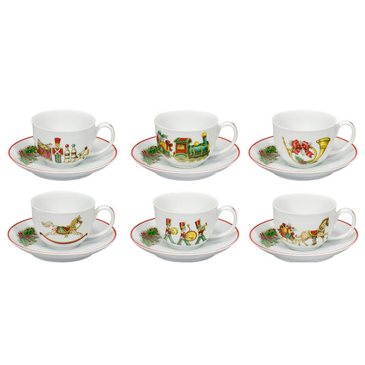 Set 6 cesti pentru espresso si farfurii, Christmas Magic - VISTA ALEGRE