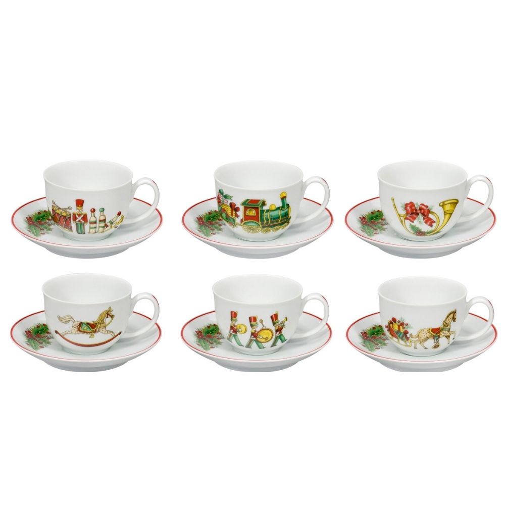 Set 6 cesti pentru ceai si farfurii, Christmas Magic - VISTA ALEGRE Set 6 cesti pentru ceai si farfurii, Christmas Magic - VISTA ALEGRE