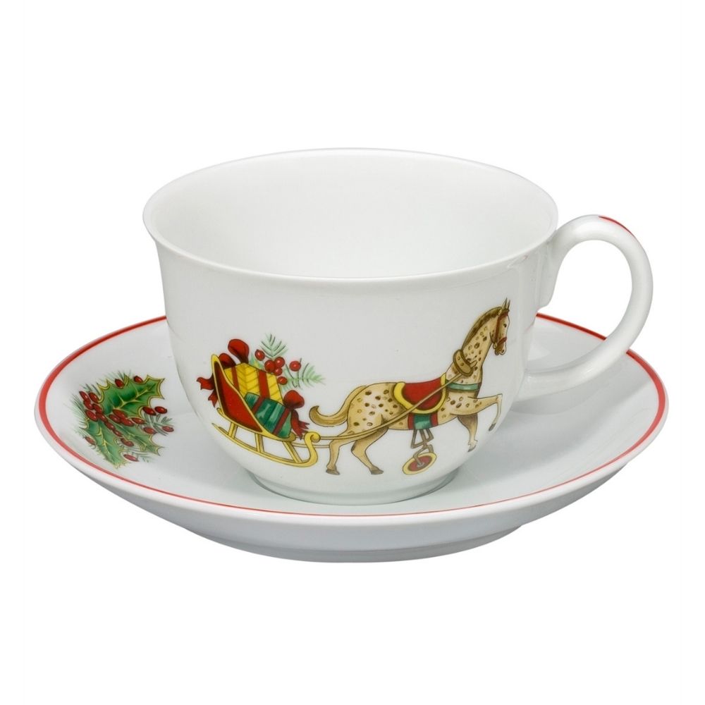 Set 6 cesti pentru ceai si farfurii, Christmas Magic - VISTA ALEGRE Set 6 cesti pentru ceai si farfurii, Christmas Magic - VISTA ALEGRE