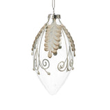 Glob din sticla decorat cu frunze, transparent, 8 cm - SIMONA'S Christmas Glob din sticla decorat cu frunze, transparent, 8 cm - SIMONA'S Christmas