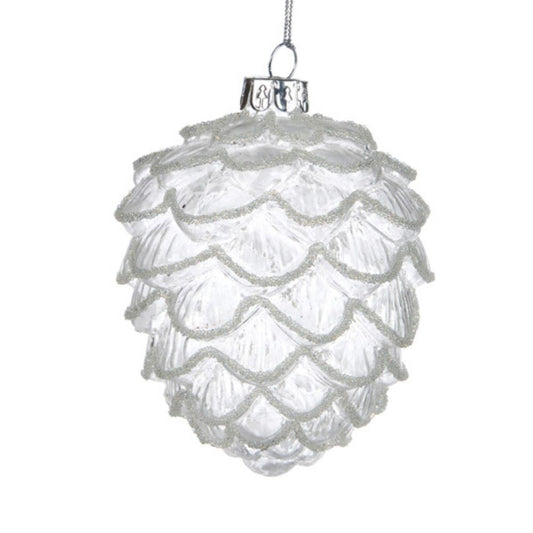 Ornament con inghetat din sticla, alb, 11 cm - SIMONA'S Christmas