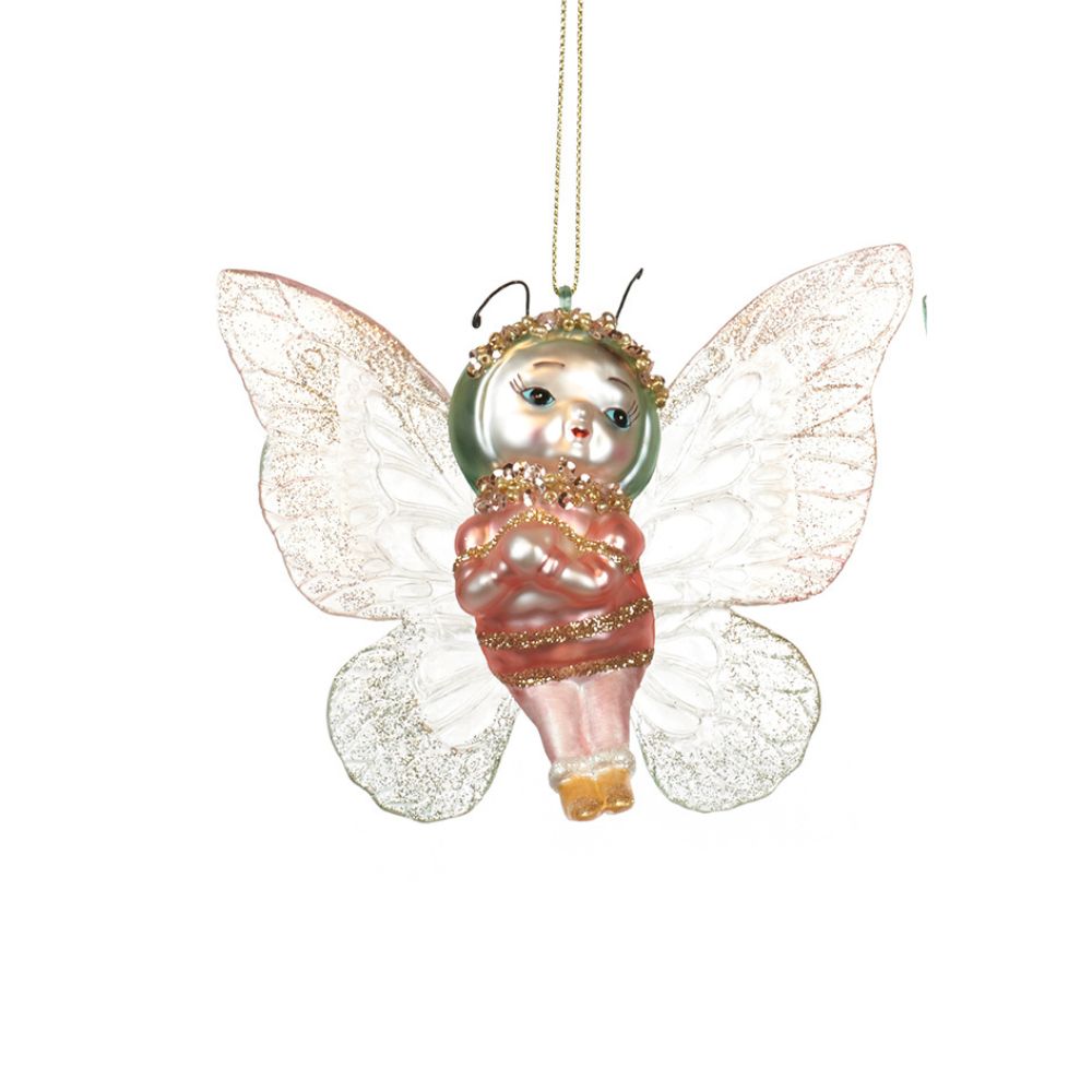 Ornament din sticla zana-libelula, roz-verde, 14 cm - SIMONA'S Christmas Ornament din sticla zana-libelula, roz-verde, 14 cm - SIMONA'S Christmas